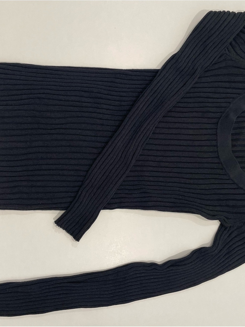 Everlane Black Ribbed Crewneck Sweater Dress